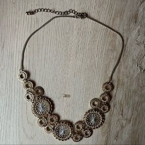 Silver and gold statement necklace